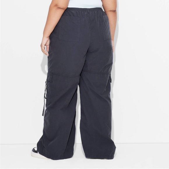 Wild Fable Charcoal Wide-Leg Cargo Pants - Picture 3 of 8